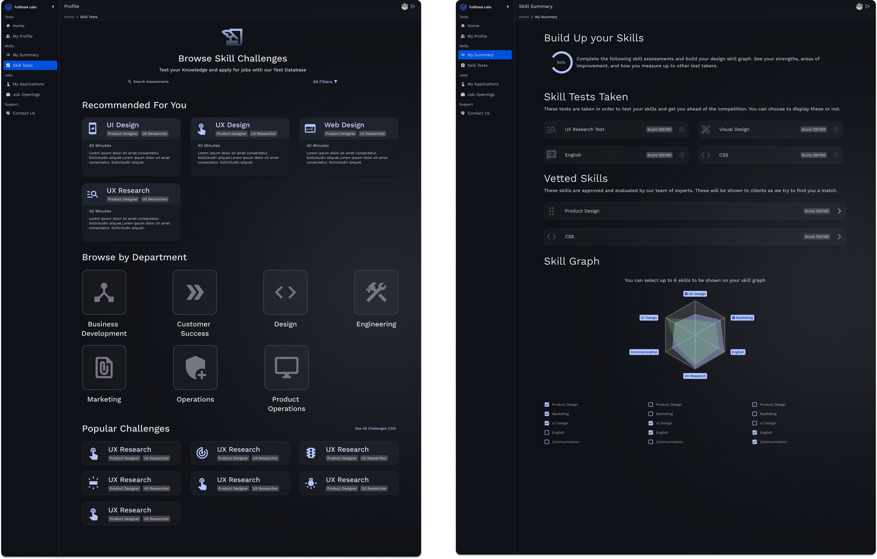 Skills mockup